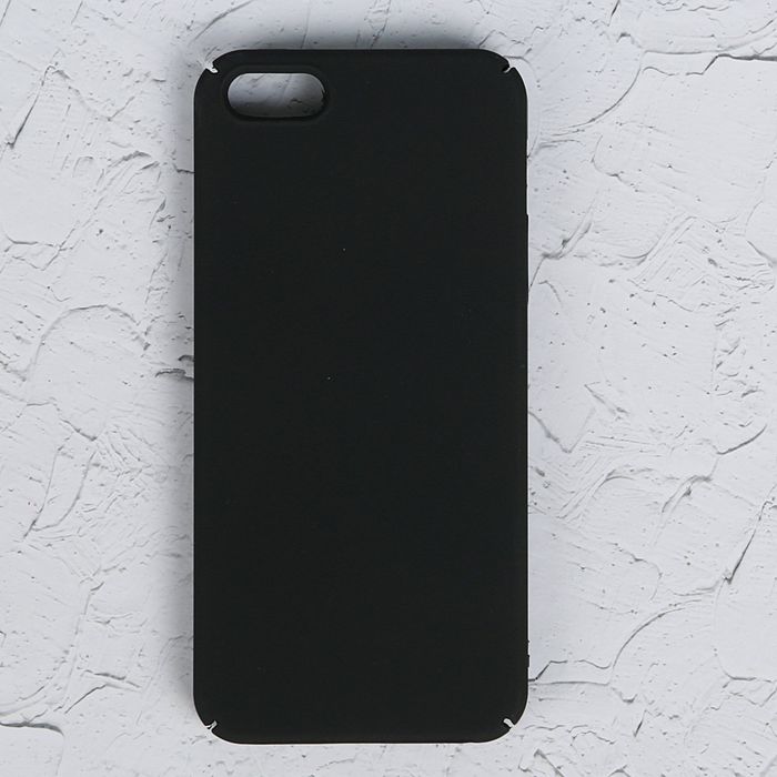 Чехол Luazon для iPhone 5/5S/SE, пластик, матовое покрытие Soft touch, чёрный