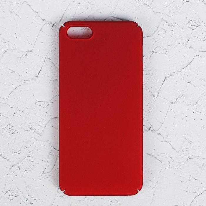 Чехол Luazon для iPhone 5/5S/SE, пластик, матовое покрытие Soft touch, красный