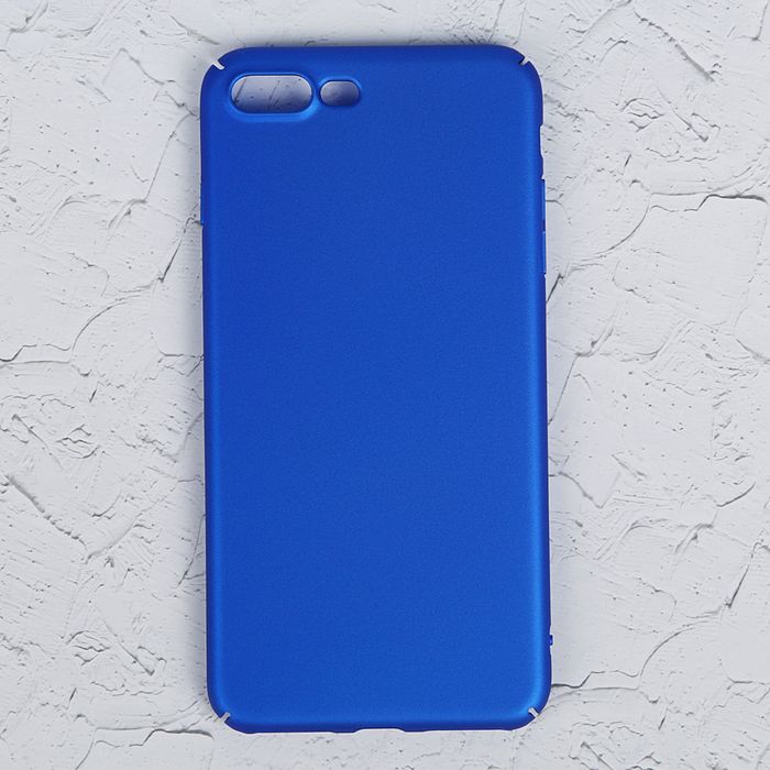 Чехол для iPhone 7 Plus, пластик, матовое покрытие Soft touch, синий