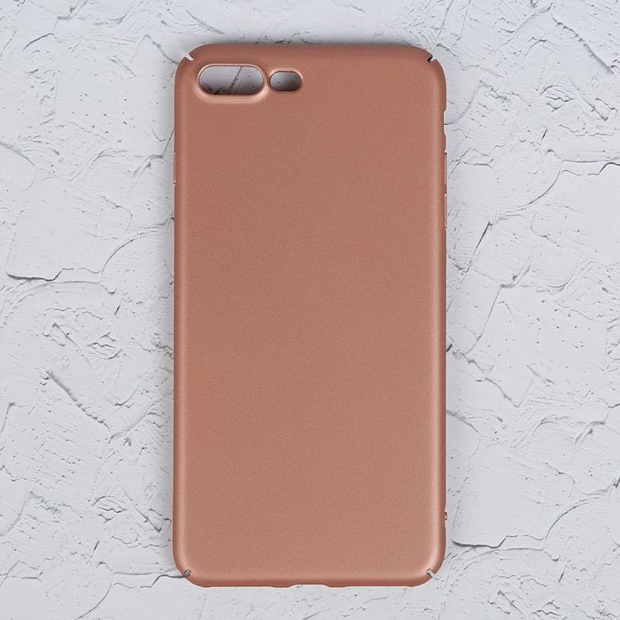 Чехол для iPhone 7 Plus, пластик, матовое покрытие Soft touch, цвет розовое золото