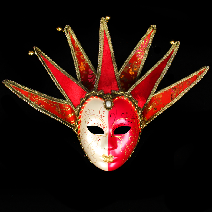 Маска интерьерная "Венецианская. Жоли" красная 32х40х14 см
