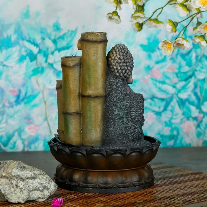 Фонтан "Маленький будда медитируют у бамбукового родника" 28х19х19 см