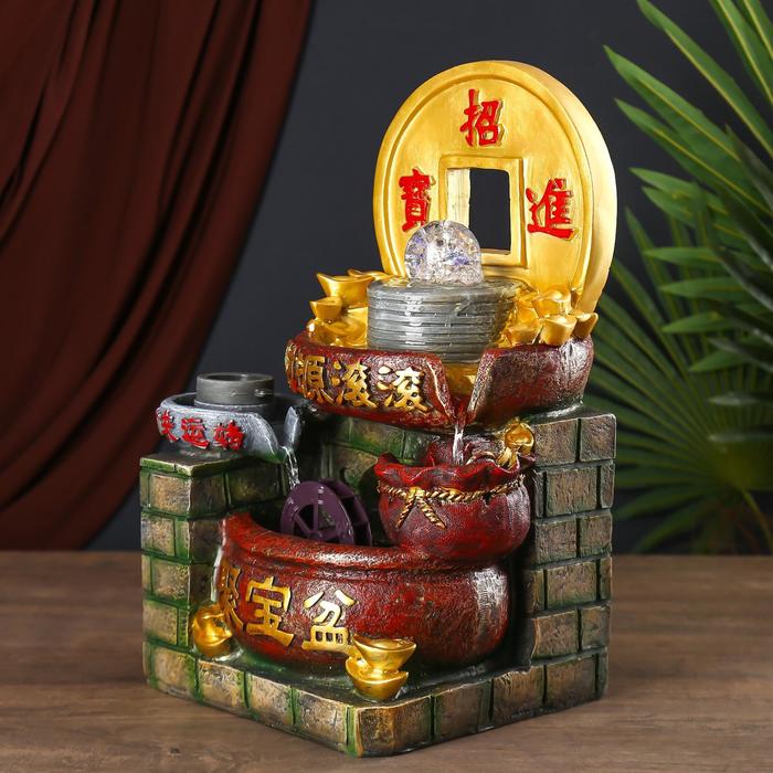 Фонтан "Китайская золотая монета" 40х22х20 см