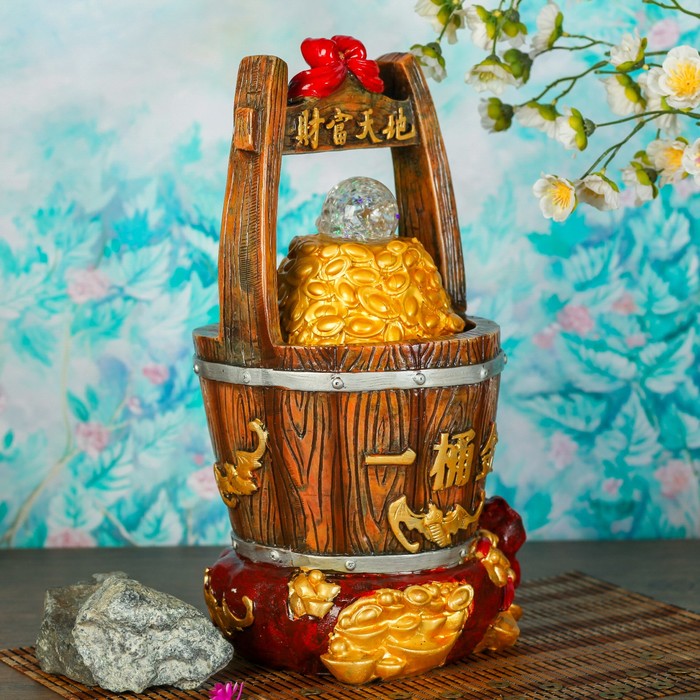 Фонтан "Кадка со слитками золота" 40х23х19 см