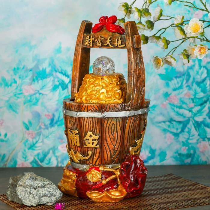 Фонтан "Кадка со слитками золота" 40х23х19 см