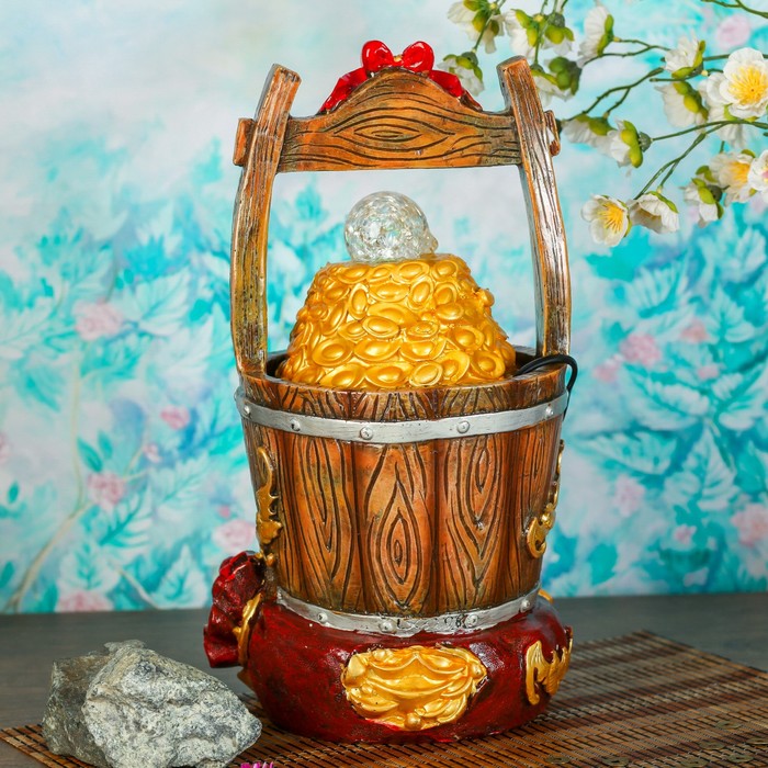 Фонтан "Кадка со слитками золота" 40х23х19 см