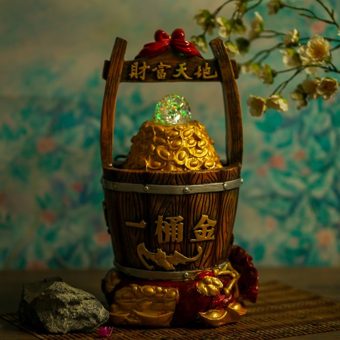 Фонтан "Кадка со слитками золота" 40х23х19 см