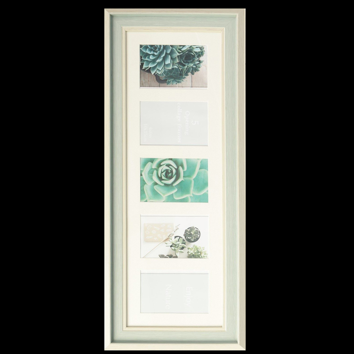 Фоторамка на 5 фото 10х15 см "Бирюза" 68,5х29 см