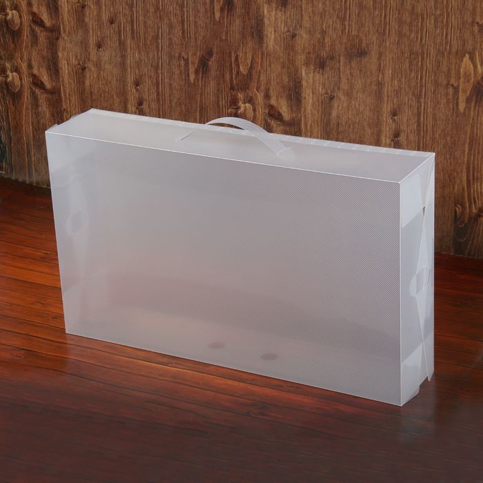 Короб для хранения обуви, 30 × 52 × 11 см, с ручкой, прозрачный