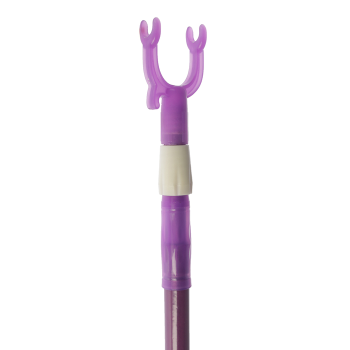 Съемник для одежды телескопический, труба в цвет вилки, L=94-155, вилка 5*5,5, цвет микс