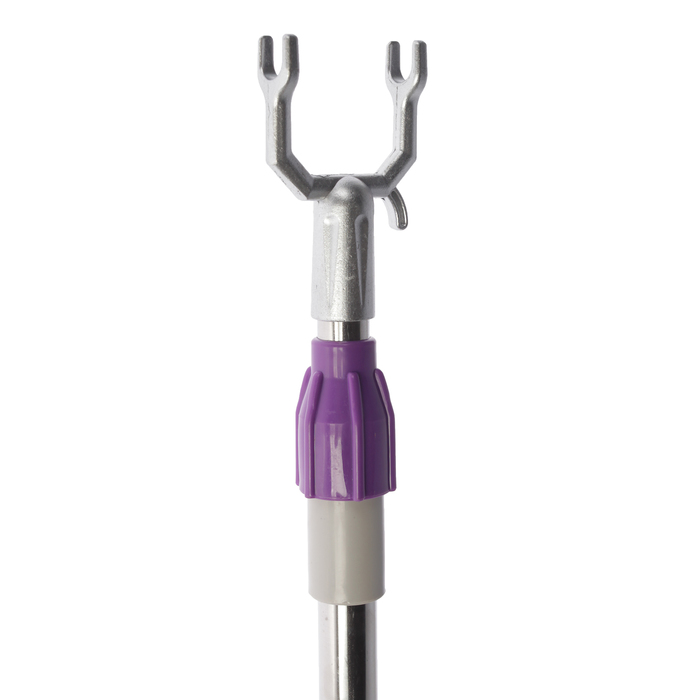 Съемник для одежды телескопический, L=80-128, вилка 6*6,5, металл, цвет фиолетовый