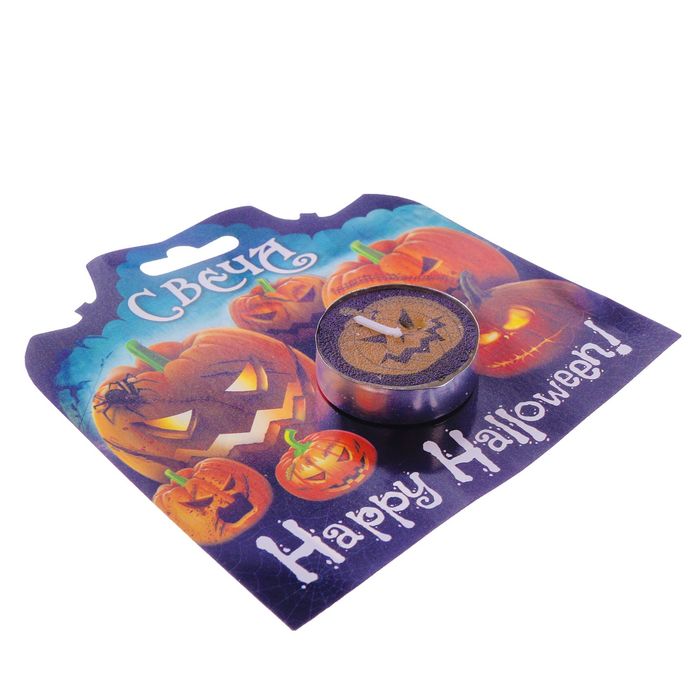 Свеча на открытке "HAPPY HALLOWEEN"
