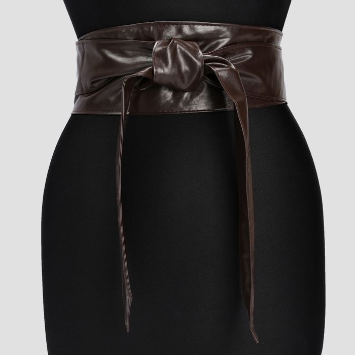 Пояс-кушак женский, однотонный, ширина - 10,5 см, цвет кофе