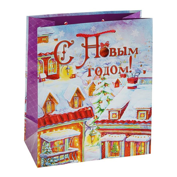 Пакет подарочный "Новогодняя ярмарка", 24 х 20 х 10.2 см