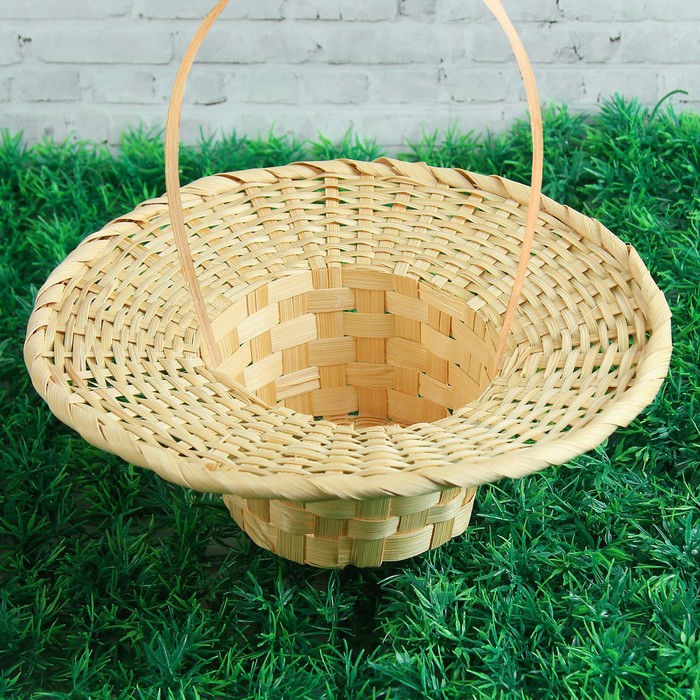 Корзинка «Шляпа», с ручкой, D=23 см, Н=6 см, бамбук