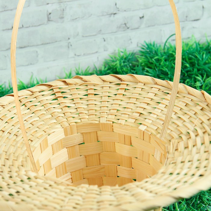 Корзинка «Шляпа», с ручкой, D=23 см, Н=6 см, бамбук