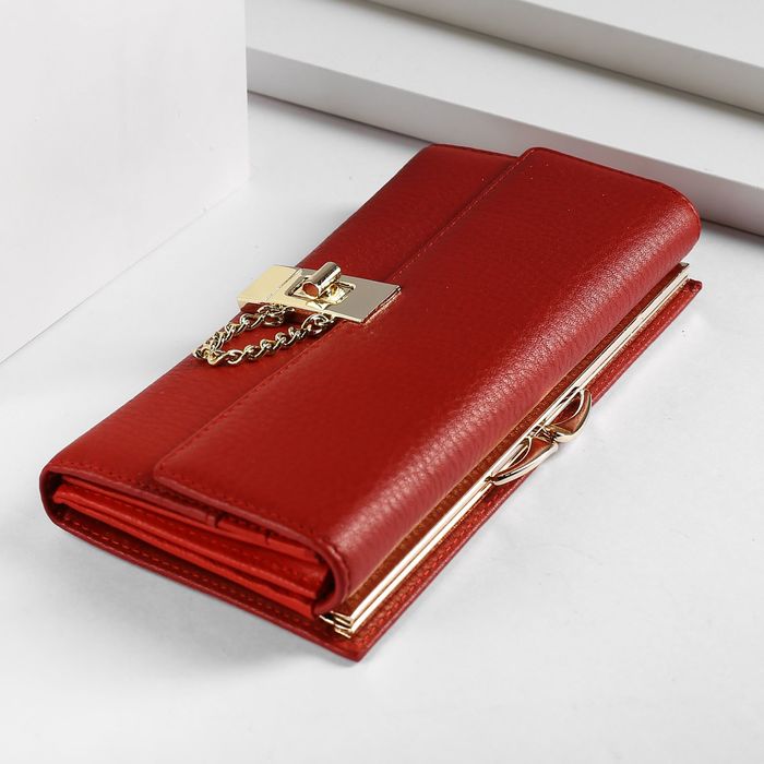 Кошелёк женский, 5 отделов, для карт, монет, наружный карман, цвет бордовый