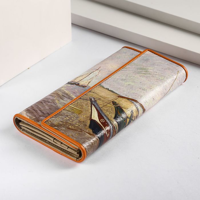 Кошелёк женский "Корабли", 3 отдела, для карт, для монет