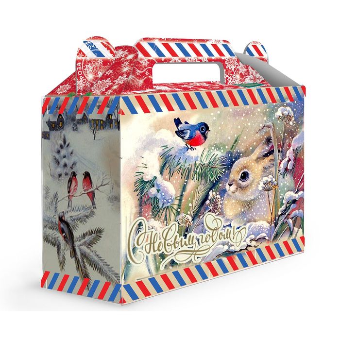 Подарочная коробка "Снежок", подарочек малый, сборная, 17,5 х 7 х 10,5 см