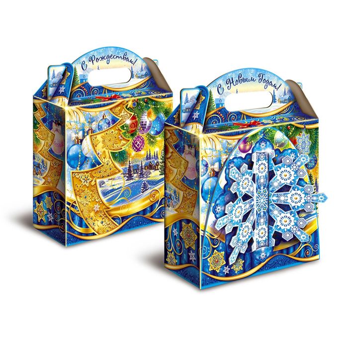 Подарочная коробка "Кружево", снежинка большая, 20,7 х 8 х 20 см