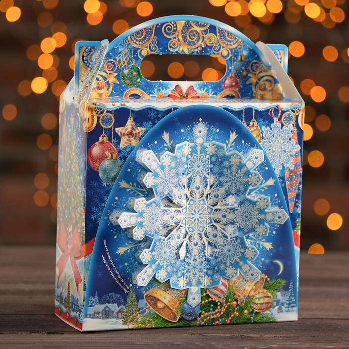 Подарочная коробка "Встреча", снежинка большая, 20,7 х 8 х 20 см