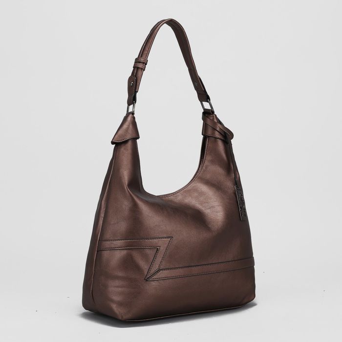 Сумка женская, отдел с перегородкой на молнии, наружный карман, цвет бронзовый