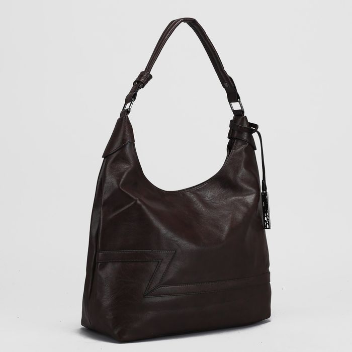 Сумка женская, отдел с перегородкой на молнии, наружный карман, цвет коричневый