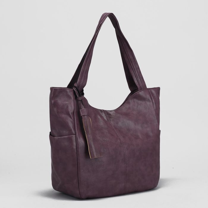 Сумка женская на молнии, 1 отдел с перегородкой, 3 наружных кармана, цвет фиолетовый