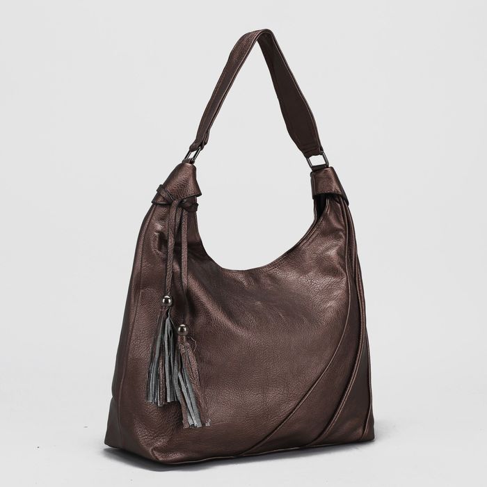 Сумка женская, отдел с перегородкой на молнии, наружный карман, цвет бронзовый