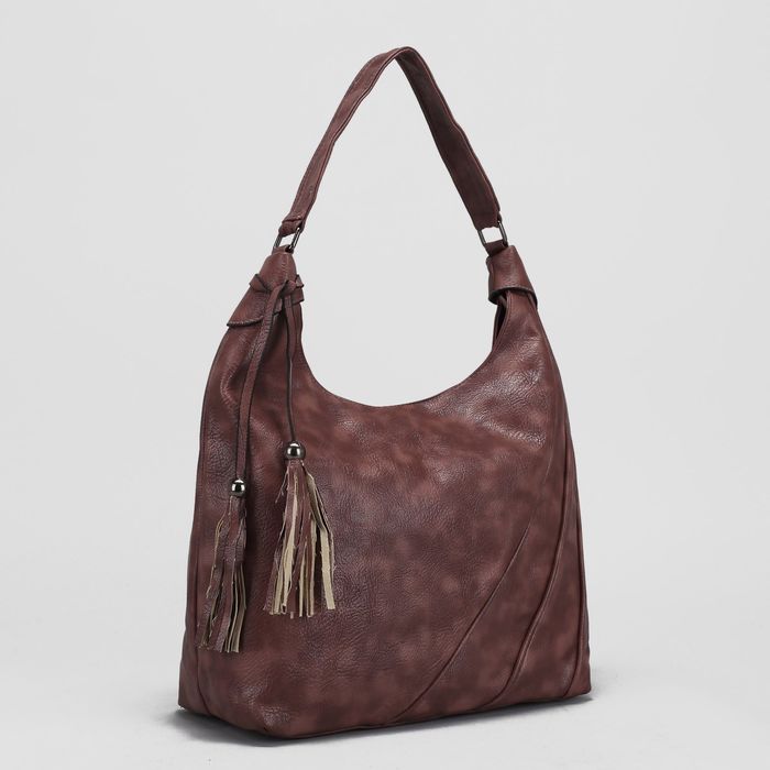 Сумка женская на молнии, 1 отдел с перегородкой, наружный карман, цвет коричневый