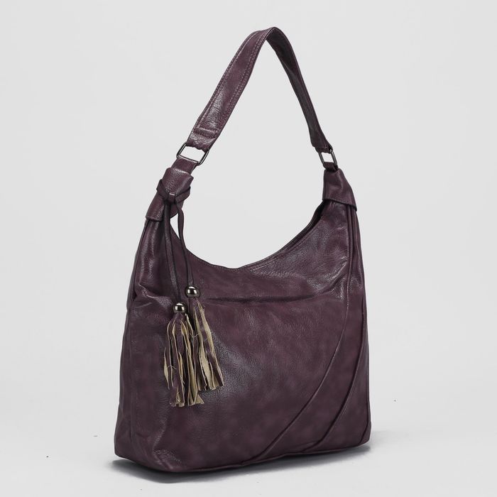 Сумка женская на молнии, 1 отдел с перегородкой, наружный карман, цвет тёмно-сиреневый