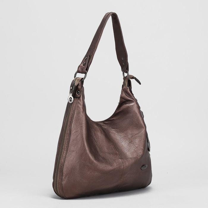 Сумка женская, отдел с перегородкой на молнии, наружный карман, цвет бронзовый