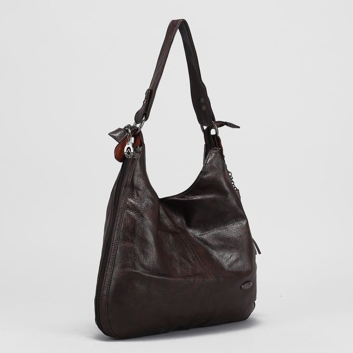 Сумка женская, отдел с перегородкой на молнии, наружный карман, цвет коричневый