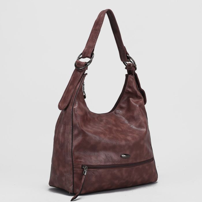 Сумка женская, отдел с перегородкой на молнии, 2 наружных кармана, цвет кофе