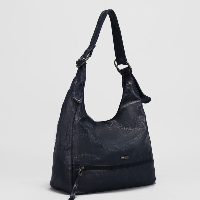 Сумка женская, отдел с перегородкой на молнии, 2 наружных кармана, цвет синий