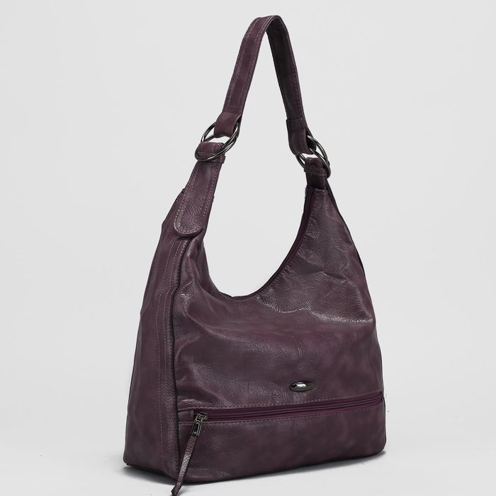 Сумка женская, отдел с перегородкой на молнии, 2 наружных кармана, цвет фиолетовый