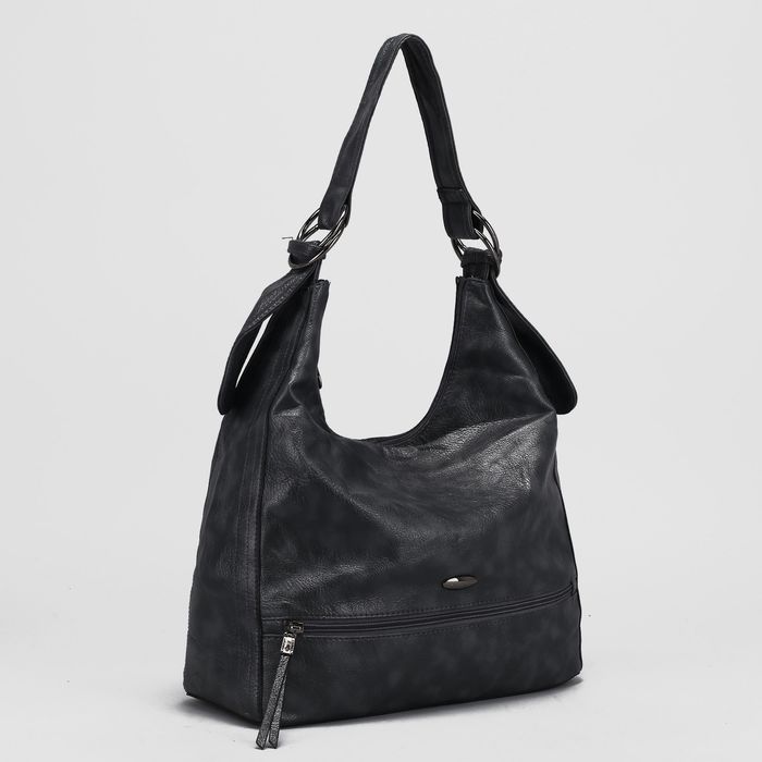 Сумка женская, отдел с перегородкой на молнии, 2 наружных кармана, цвет серый