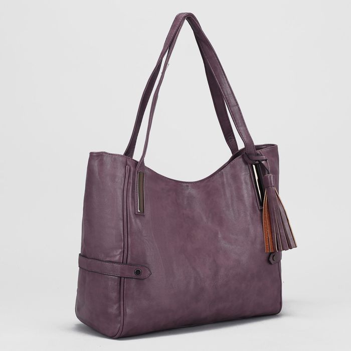 Сумка женская на молнии, 1 отдел с перегородкой, наружный карман, цвет фиолетовый