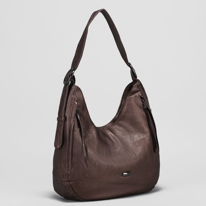 Сумка женская, отдел с перегородкой на молнии, наружный карман, цвет бронзовый