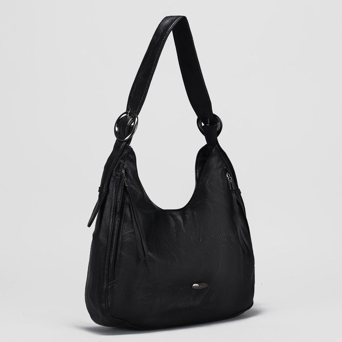 Сумка женская, отдел с перегородкой на молнии, наружный карман, цвет чёрный