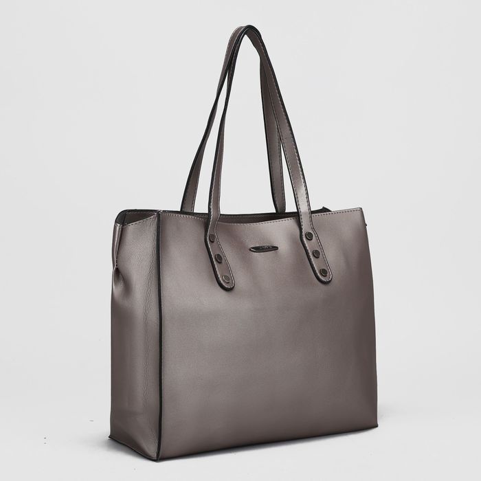 Сумка женская на молнии, 1 отдел, наружный карман, цвет серебристый