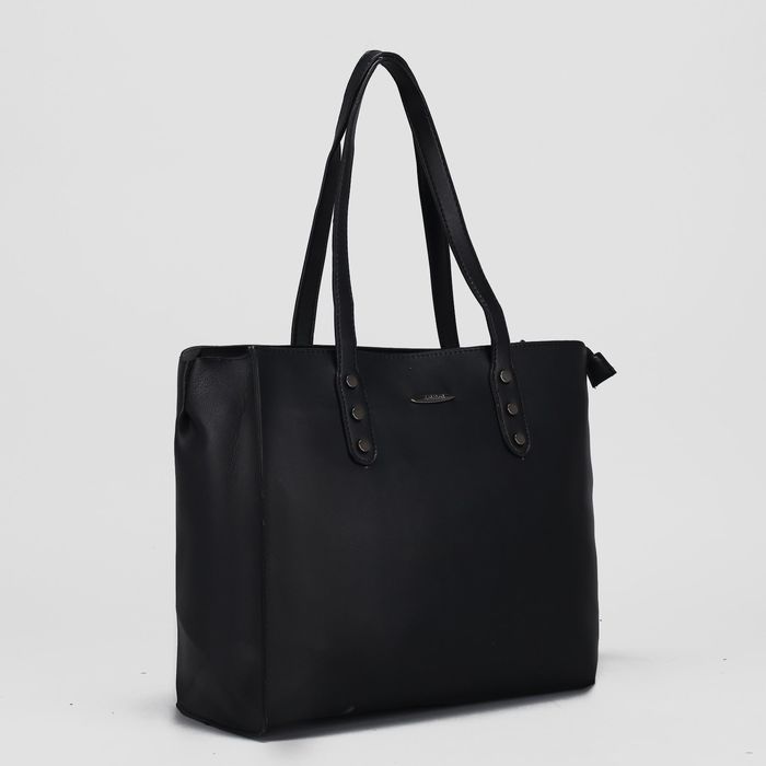 Сумка женская на молнии, 1 отдел, наружный карман, цвет чёрный