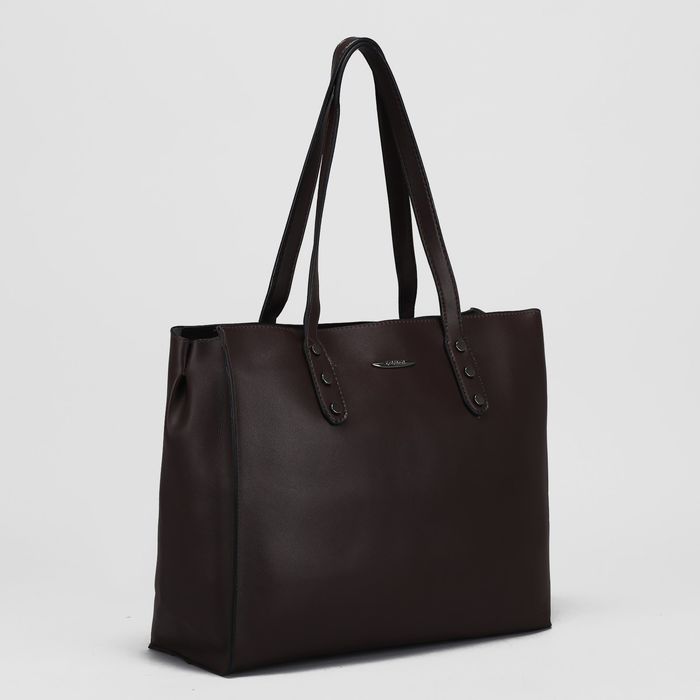 Сумка женская на молнии, 1 отдел, наружный карман, цвет коричневый