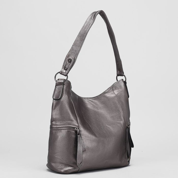 Сумка женская, отдел с перегородкой на молнии, 3 наружных кармана, цвет бронзовый