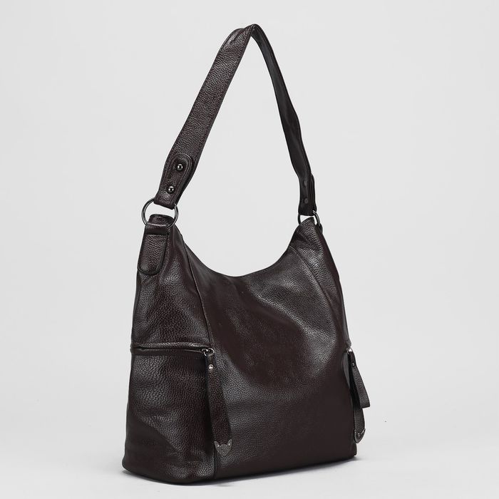 Сумка женская, отдел с перегородкой на молнии, 3 наружных кармана, цвет коричневый