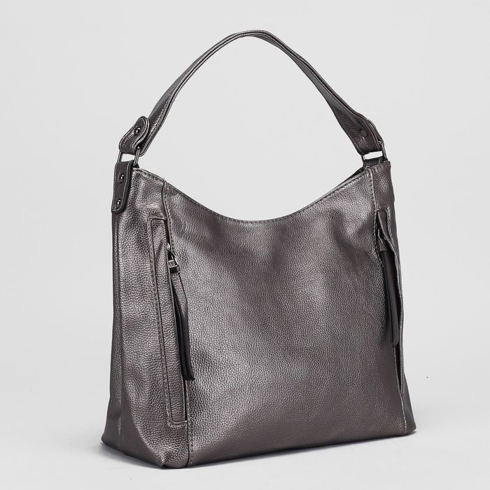 Сумка женская, отдел с перегородкой на молнии, 3 наружных кармана, цвет бронзовый