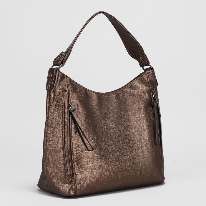 Сумка женская, отдел с перегородкой на молнии, 3 наружных кармана, цвет золотой