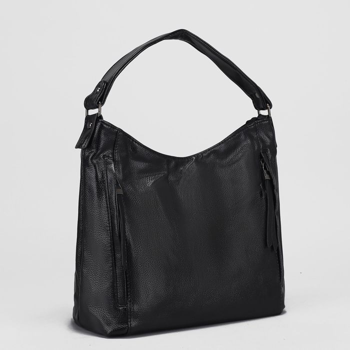 Сумка женская, отдел с перегородкой на молнии, 3 наружных кармана, цвет чёрный