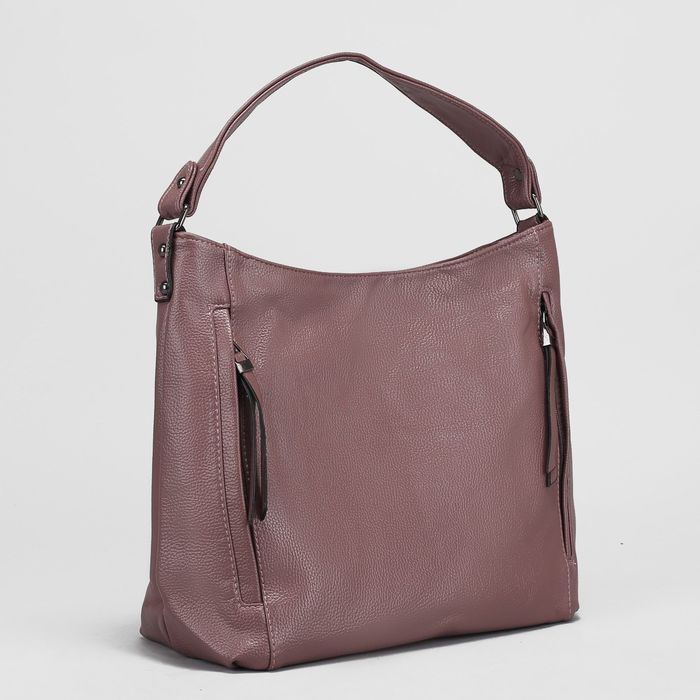 Сумка женская, отдел с перегородкой на молнии, 3 наружных кармана, цвет пудровый