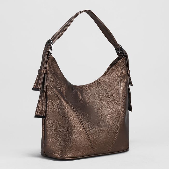 Сумка женская, отдел с перегородкой на молнии, наружный карман, цвет золотой